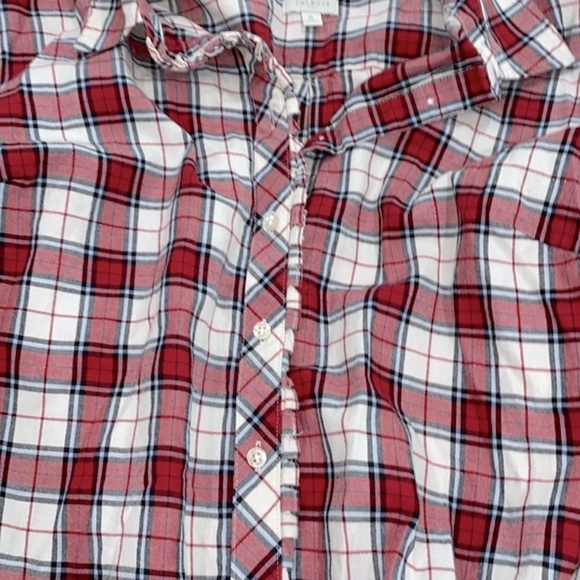 Talbots red plaid button down shirt size XLarge cotton blend - Picture 8 of 10
